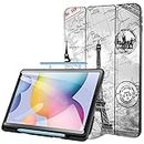 Robustrion Cover Samsung Galaxy Tab S6 Lite Tablet Cover Case Smart Flexible Case Cover with S Pen Holder for Samsung S6 Lite Tab 10.4 inch [Auto Sleep Wake Support] - Eiffel