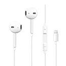 iPhone Earbuds Wired Headphones, Apple Earphones with Lightning Connector, [Apple MFi Certified] Built-in Microphone & Volume Control Headsets Compatible with iPhone 14/13/12/11/XR/XS/X/8/7/SE/Pro Max