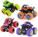 SQUICKLE Mini Monster Truck Car/Push and Go Car Toy/Trucks Friction Powered Cars /Diecast Mini Stunt Car/ Pull Back Mechanism with Rubber Tire and Jumper Mini Rock Car(Pack of 1) Multicolor
