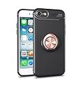 iCoverCase for iPhone 6 Case,iPhone 6s Case,[Invisible Matal Ring Bracket][Magnetic Support] Shockproof Anti-Scratch Ultra-Slim Protective Cover Case for iPhone 6/6s (Rose Gold+Black)