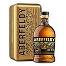 Aberfeldy 12 Anni Highland Scotch Single Malt Whisky in confezione regalo, invecchiato in botti di rovere, note di miele, frutta, spezie, vaniglia e sentori affumicati, Vol. 40%, 70 cl / 700 ml
