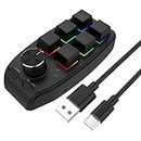 WETPET USB Custom Programming Macro Knob Keyboard 6 Keys Copy Paste Mini Button for Photoshop Gaming Mechanical Keyboard Black