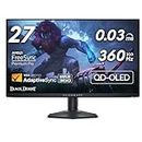 Alienware AW2725DF Gaming Monitor 26.7-Inch 360Hz(N 03Ms AMD FreeSync Adaptive Sync Technology, Adjustability - Height/Tilt/Swivel/Pivot/Builtincable-Management