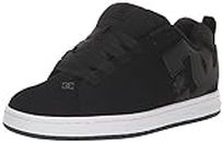 DC Men's Court Graffik Casual Low Top Skate Shoe Sneaker, Black/Black/White, 13