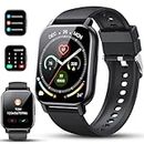 Reloj Inteligente Hombre Mujer, 1.85'' Smartwatch Hombre con Llamadas Bluetooth, 110+ Modos Deportivos Pulsera Actividad con Pulsómetro, Sueño, Impermeable IP68 Smart Watch Para iOS Android, Negro