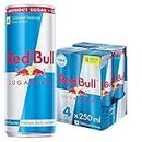 Red Bull Energy Drink, Sugar free, 250 ml (4 Pack)