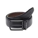 LOUIS STITCH Men's Reversible Italian Leather belt for men 1.25 inch (35mm) Waist Strap Black Brown Belt with Matt Finish Buckle (BERP) 34 inch
