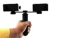 SHOPEE Dual Device Hand-Held Stabilizer for Cell Phone or GoPro Camera. Compatible with iPhones, Samsung Galaxy, HTC, etc