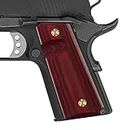 Cool Hand 1911 Slim Grips, Compact/Officer/Kimber Ultra Carry ii, High Polished Wood, Gold Screws Included, 3/16" Thin, Mag Release, Ambi Safety Cut, Cherry Bomb