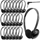Wensdo Classroom Headphones Bulk 20 Pack for Kids School Students Teens Toddler Childern and Adults-Wholesale Earphpones (Black)