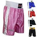 Men Boxing Shorts for Boxing Training Fitness Gym Cage Fight MMA Mauy Thai Kickboxing Trunks Clothing Pink Small