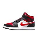 Nike - Air Jordan 1 Mid GS - 554725079 - Color: Black-Red - Size: 6.5 Big Kid