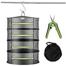 SYJINHUASY Herb Drying Rack Breathable Mesh Drying Rack,Herb Drying Rack Hanging with Zipper for Drying Herb Plants, Seeds, and Buds,Mesh Hanging Plant Dryer, Foods Dry Net for Garden (4 Layer)