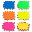 RSXING 300 Pcs Starburst Signs Fluorescent Price Signs, Blank Star Shape Signs Price Eye-catching, Retail Store Price Label Garage Sale Supplies Tags for Party Favors