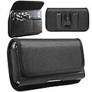 Nylon Cell Phone Holster Case with Belt Clip Loop Compatible with iPhone 14 Pro Max 14 Plus Galaxy S23+ S22+ S21+ S21 FE Note 20 A51 A52 A53 Motorola Edge 30 Ultra Pixel 7 6 OnePlus 9 8 Nord N20 (L)
