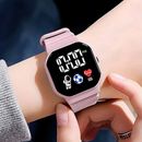 Reloj deportivo digital LED color rosa para mujeres y hombres electrónico moda informal