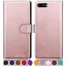 SUANPOT for iPhone 7 Plus/8 Plus 5.5 Inch case with [Credit Card Holder][RFID Blocking],PU Leather Flip Book Protective Cover Women Men for apple 7 Plus/8 Plus Phone case Rose Gold