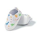 Meckior Toddler Baby Boys Girls Canvas Dinosaur Sneaker Newborn Infant Soft Anti-Slip Sole First Walking Crib Shoes