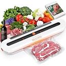 Vacuum Sealer Machine, Billord Food Vacuum Sealer, Automatic Food Sealer Machine, Smart Food Packer Equipped with Vacuum Bags and Starter Kit for Food Preservation (White).