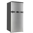 RecPro RV Refrigerator Stainless Steel | 4.4 Cubic Feet | 12V | 2 Door Fridge