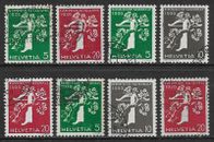 SWITZERLAND 1939 Crossbows Grilled Gum Selection Used (CV £170)