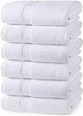Utopia Towels - Set Di 6 Asciugamani Di Lusso, (41 x 71 CM) 100% Cotone Filato Ad Anello, Leggeri e Altamente Assorbenti Per il Bagno, i Viaggi, il Campeggio, l'hotel e La Spa(Bianco)