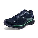 Brooks Men's Ghost 15 Neutral Running Shoe - Crown Blue/Black/Green - 9.5 Medium