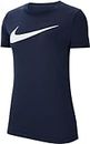 Nike Femme Women's Team Club 20 Tee T Shirt, Bleu Nuit/Blanc, S-L EU