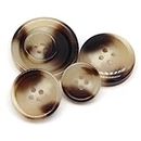 15/25/30mm Resin Imitation Horn Black Large Buttons For Clothing Sweater Suit Coat Decorations DIY Accessories