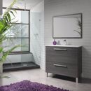 Mueble de baño o aseo con espejo a juego color gris ceniza 80x80x45cm SIN lavabo