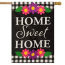 Home Sweet Home Flowers Burlap Everyday House Flag 40" x 28" Briarwood Lane