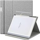 RUMBALTON 360° Case for Remarkable 2 Paper Tablet- Multi-Viewing Adjustable Folding Book Folio Cover - with Built-in Pen Holder, Free Wallpapers & Installation Steps - Tablet Not Included (Grey)