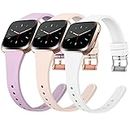 Tobfit Slim Bands Compatible with Fitbit Blaze Bands for Women, Flexible Silicone Sport Soft Strap Replacement Wristband, Small, Lavender/Pink Sand/White