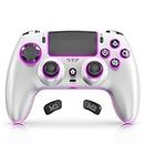 Hizynth Wireless Controller for PS4, LED Multifunction Gamepad Compatible with PS4/Pro/Slim/PC/IOS/Android/Switch with RGB Light/Turbo/6-Axis Sensor/Dual Motor/Programmabele/1000mAh Battery