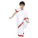 Kaku Fancy Dresses Our Community Helper Teacher Pre-Stiched White Saree With Blouse | Ready To Wear Saree For Girls - 5-6 Years