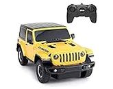 RASTAR Jeep Wrangler JL 1:24 RC Toy Car, auto de control remoto, amarillo, para niños y niñas pequeños