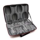 Wine glasses with travel case - Hard Shell Case & 4 Crystal Glasses for Camping
