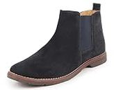 FAUSTO FST 3941 BLUE-42 Men's Blue Suede Leather Slip On Chelsea Boots (8 UK)