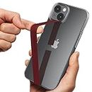 Sinjimoru Strechy Phone Grip for iPhone, Silicon Phone Finger Strap for Back of Phone Case, Flat Cell Phone Holder with Ansti Slip Tape. Sinji Loop (Vino rosso)