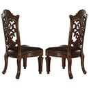 ZHENMIAO XINLEI TRADING INC Queen Anne Back Side Chair in Dark Wood/Upholstered in Brown | 48 H in | Wayfair WDN168SREVOXU072ZC
