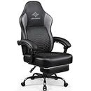 LEMBERI Big and Tall Gaming Chair 400lb Weight Capacity,Gamer Chairs for Adults,Video Game Chair wth Footrest,Racing Style Computer Gamer Chair with Headrest and Lumbar Support (Gray)