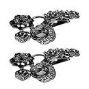 Sewing Buttons 2pcs Snap Cloak Vintage Black Clips Chain Decorative Crystal Art Fastener Shawl and Flower Blazer Pants Jeans Accessories Connector Uniform Cool Clothing Craft Chic bottoni ( Color : Bl