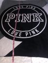 Manta difusa con logotipo de lana rosa gris negro rosa de Victoria's Secret 50x60"" reparada