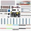 Serplex® 480Pcs Electronics Component Fun Kit with Jumper Wire, Power Supply Module, Precision Potentiometer, 830 tie-Points Breadboard Upgraded Electronics Fun Kit Compatible with STM32, Raspberry Pi