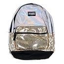 Victoria’s s Secret pink campus backpack silver gold metallic