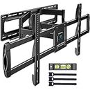 PERLESMITH Full Motion TV Wall Mount for 50”-90” TVs up to 165lbs, TV Mount Bracket with Dual Articulating Arms Swivel Tilt Extension, Max VESA 800x400mm, Fits 16”18” to 24" Studs, PSXFK1