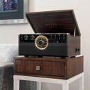 Victrola 6-in-1 Wood Empire Bluetooth Decorative Record Player w/ 3-Speed Turntable in Yellow | 8.7 H x 18.9 W x 15 D in | Wayfair VTA-270B-ESP