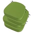 idee-home Outdoor Chair Cushions Set of 4, Waterproof Patio Furniture Cushions with Ties, Thick Outdoor Cushion Seat Cushion Dining Chair Cushions 17" x 16" x 3" Indoor Chair Pads Green