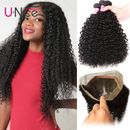 Malaysian Curly hair Bundles With 360 Lace Frontal Closure Human Hair Extensions