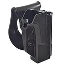 Orpaz Defense Active Retention ROTO Rotation Tactical Paddle Polymer Holster with Tention ajustment for All 1911 with/Without Picatinny Rail - Colt, Sig, Kimber, S&W, Taurus, Ruger and More